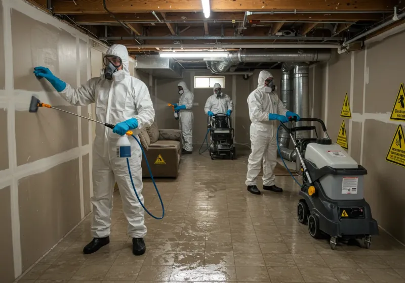 Basement Moisture Removal and Structural Drying process in Lee, NH